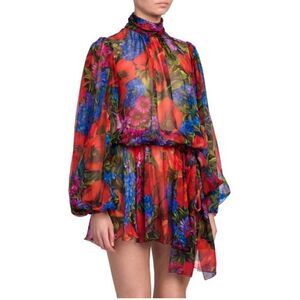 Dolce&Gabbana Floral Silk Chiffon Mini Dress size 38/ us size 2